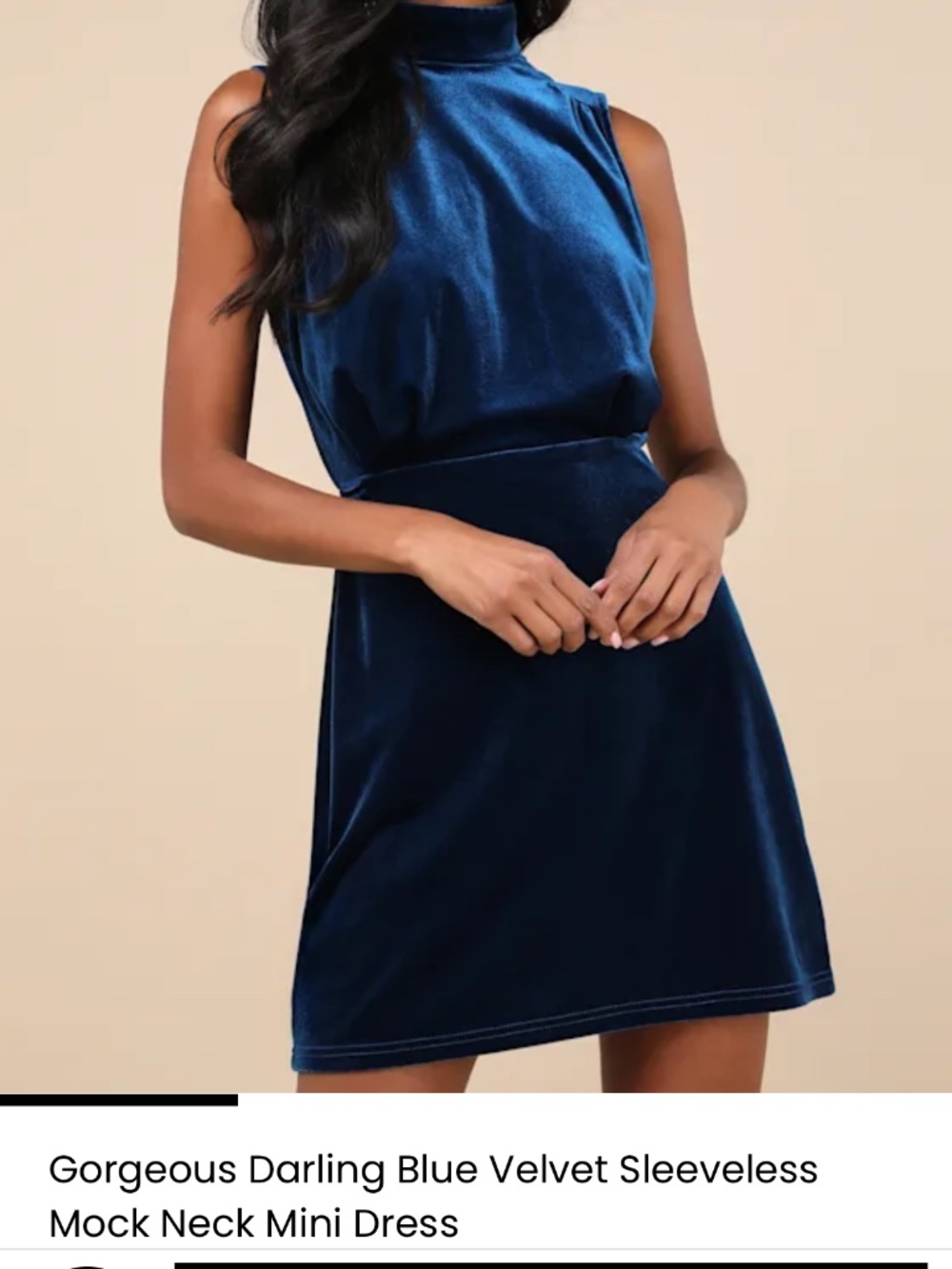 Velvet Sleeveless Mock Neck Mini Dress